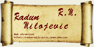 Radun Milojević vizit kartica